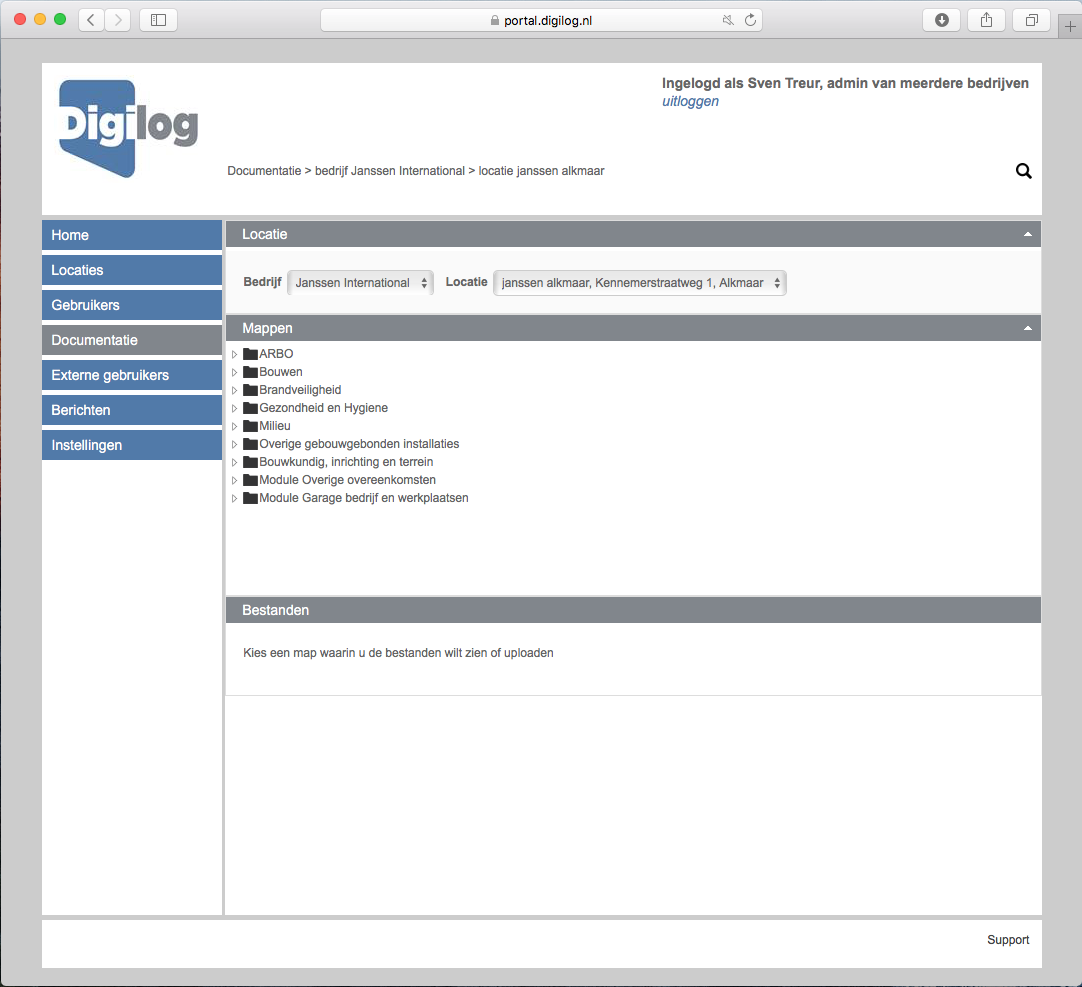 Digilog documentbeheer interface